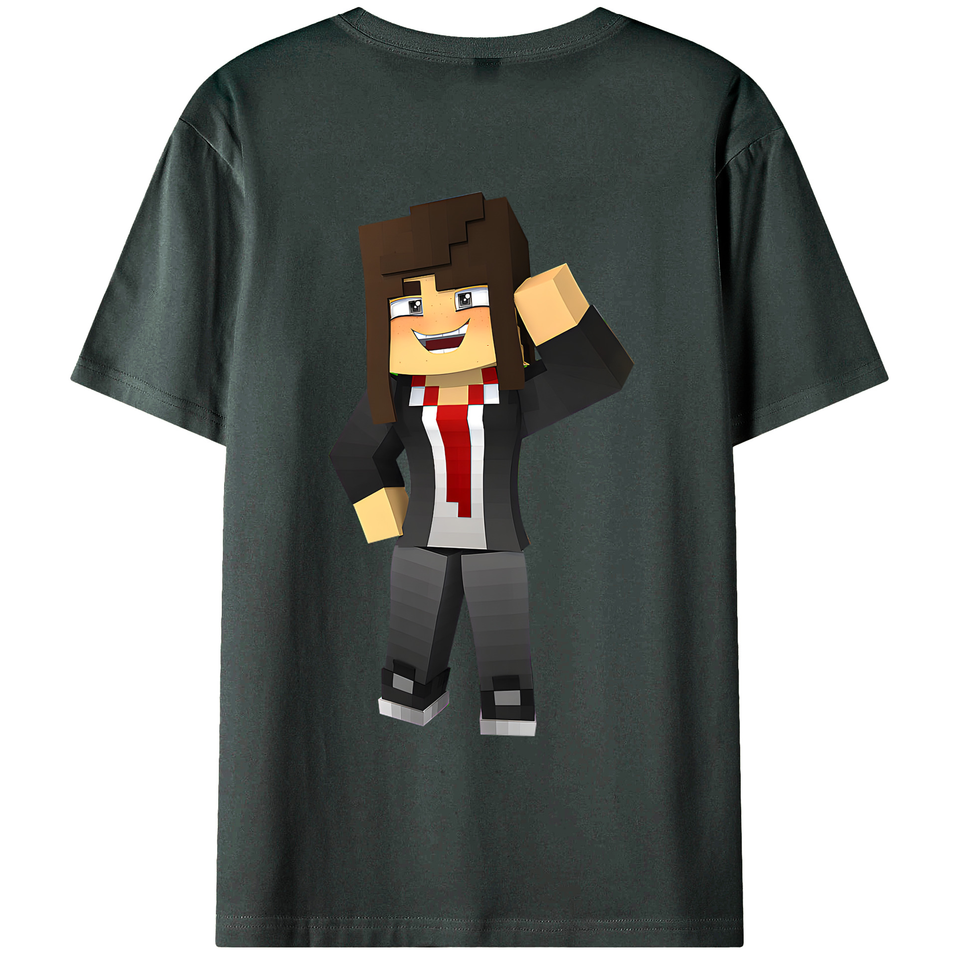 （画像用） マインクラフト ブロックの世界 Minecraft MC Block world 綿100％ メンズ半袖Tシャツ（バックプリント） 通気性